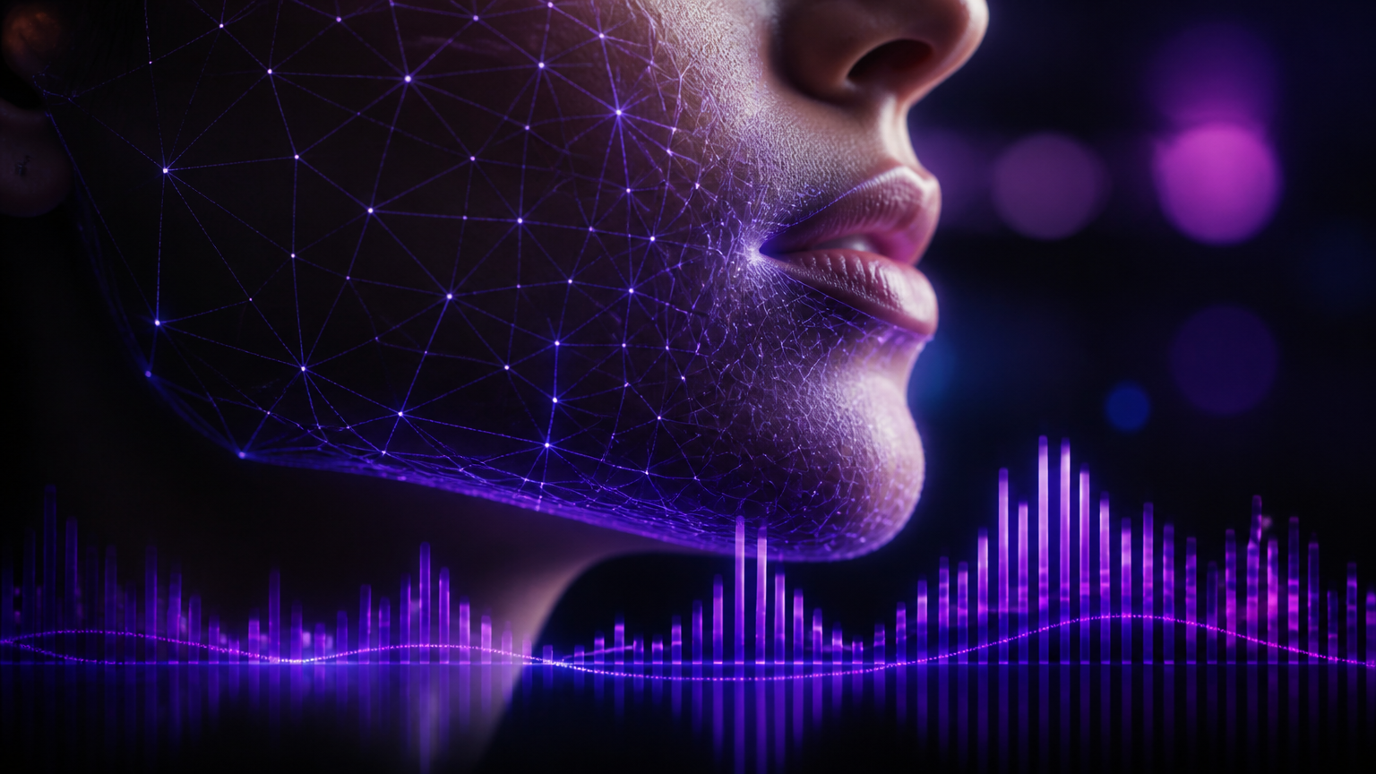 Visual lip-sync fidelity mapping facial expressions in an AI dubbing platform